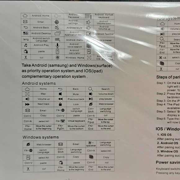 Black ultra-thin keyboard Bluetooth-Long Life-for iPad-Galaxy-Smartphones ETC - Picture 8 of 10